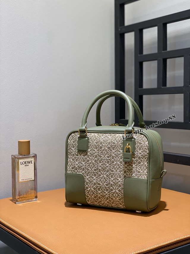 Loewe專櫃2022新款刺繡帆布手提肩背女包 羅意威Amazono手提包 10522 lyw1432